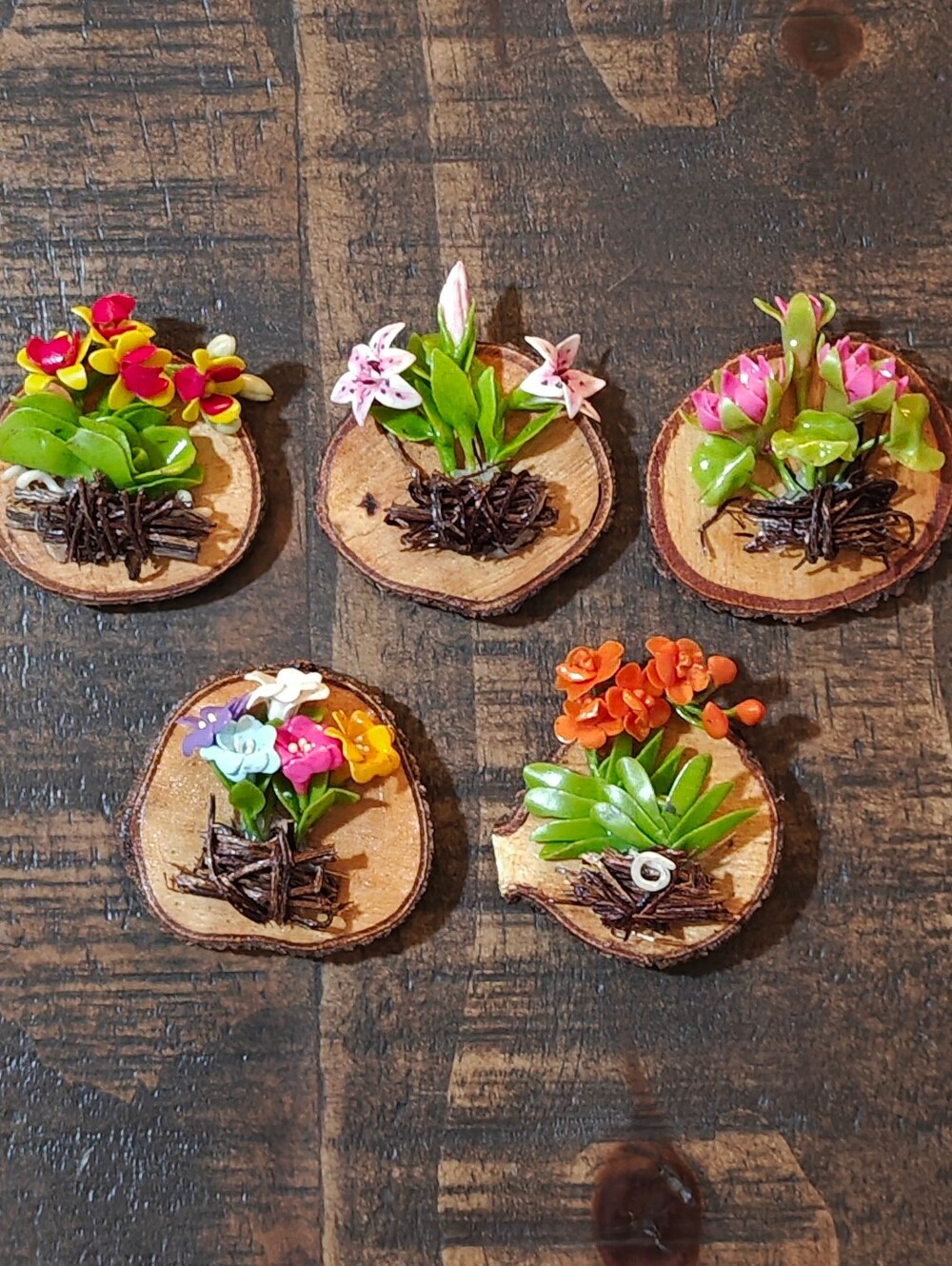5pc Handmade Thailand Magnets Traditional Art